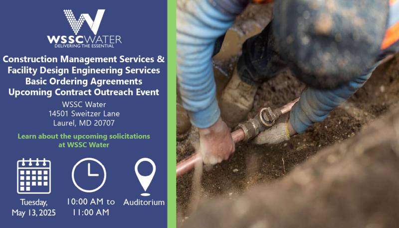 Construction Management Services and Facility Design Engineering Services Basic Ordering Agreements Upcoming Contract Outreach Event Tuesday, May 13, 10 am to 11 am