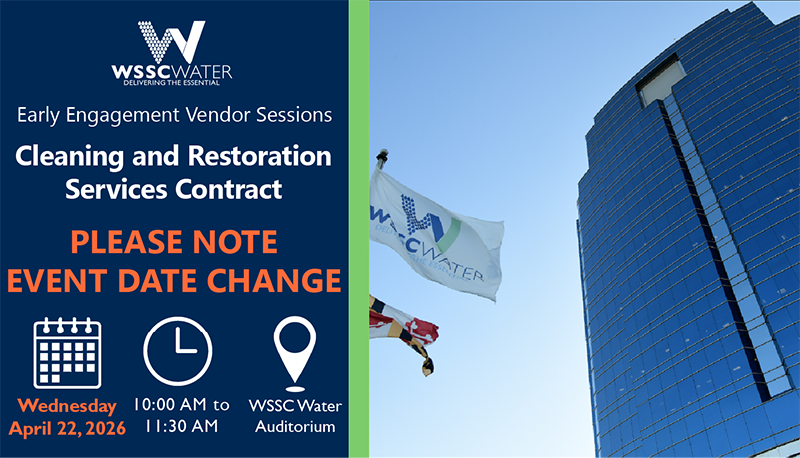 Early Engagement Vendor Sessions: Cleaning and Restoration Services. PLEASE NOTE EVENT DATE CHANGE. 14501 Sweitzer Lane, Laurel, MD 20707.