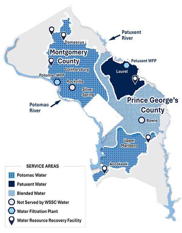 WSSC Water Service Area Map