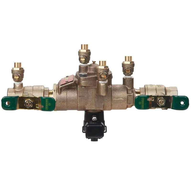 This is a reduced pressure zone backflow preventer assembly.