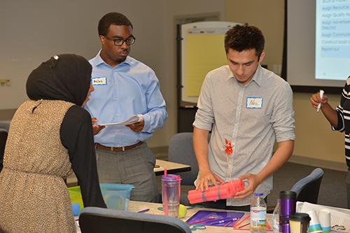 student teamwork solving a problem