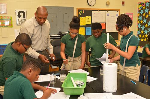 student team getting feedback on their ideas