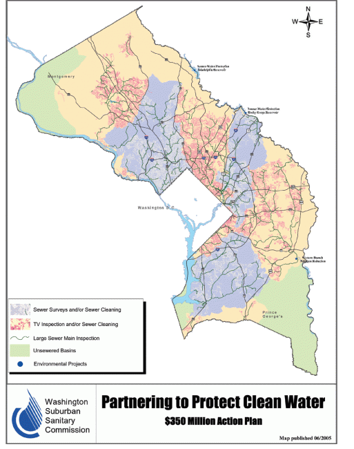 WSSC Sewer System Enhancement Map