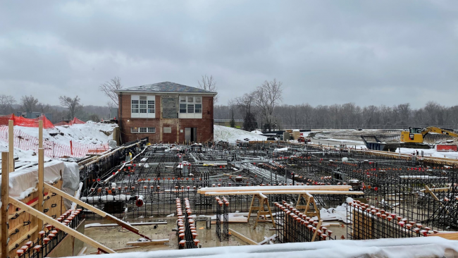 Rebar and electrical going in before the floor slab in the new Solids (Dewatering) building