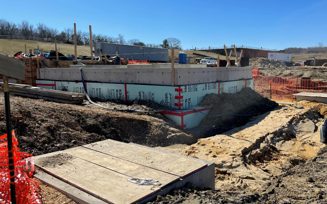 Started work on this Sidestream Chemical Storage building this month.  The floor slab is in and the walls are going up