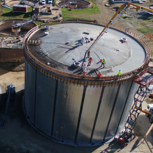 These are the Anaerobic Digesters.  The dome top is being poured.