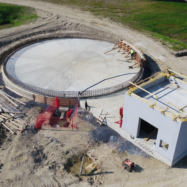 The slab is completed for the Gas Storage Bubble.
