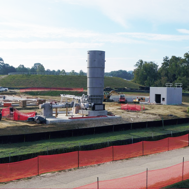 View of Gas Flare Facility to burn off excess gas