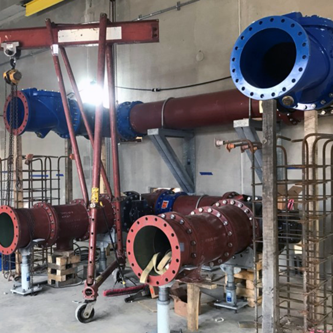 Some of the pipework construction getting started inside the new Digester Control Building.