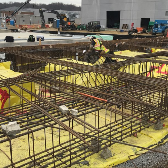 Setting the rebar here for what will be the Temperature Hot Water Facility next to the Boilers at the Combined Heat & Power area.  
