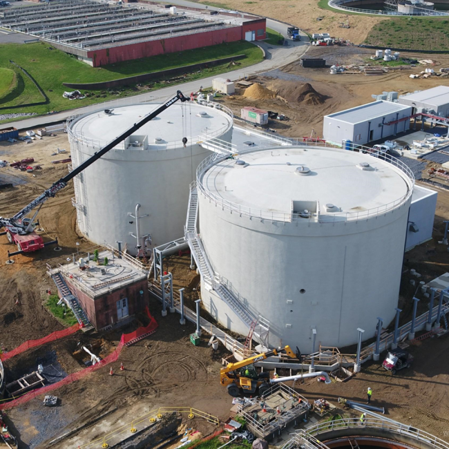.  You can see these pipe racks going up around the Digesters, the Boiler area and the Generator area.  These racks will support overhead pipes carrying gas and steam to the different process areas.