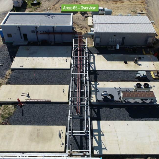 The pads are prepared.  The Boilers will be on the left.  Generators will be on the right.