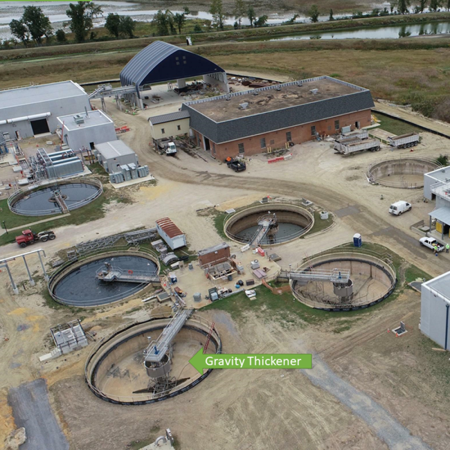 New equipment going into the gravity thickeners.