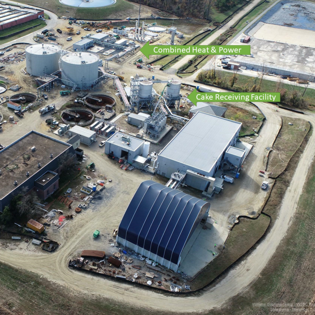 Aerial photo of the site taken earlier this week.  There is currently a lot of work going on at the Cake Receiving Facility and the Combined Heat & Power area of the project.