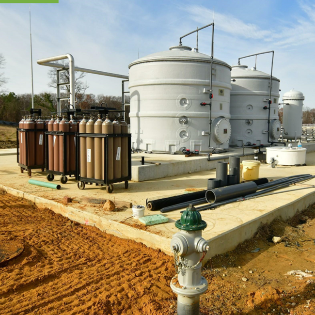 Closer view of the gas conditioning equipment and filters in the Gas Handling area