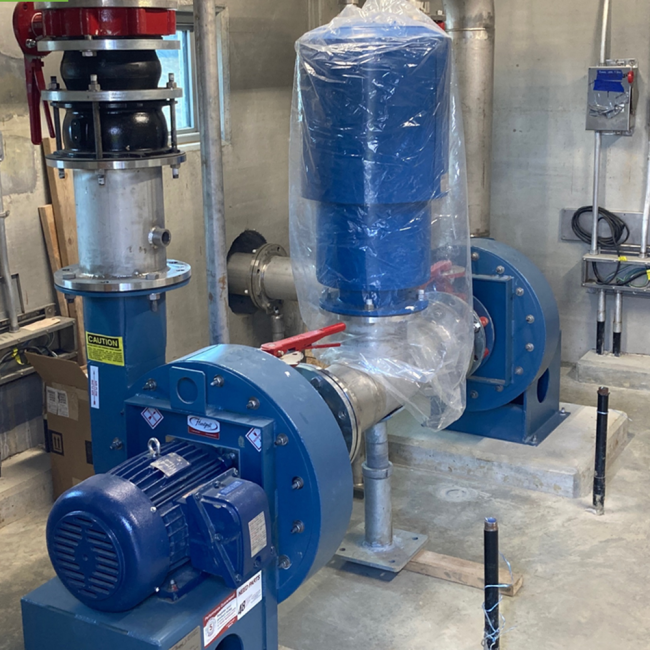 Equipment inside the Gas Storage Blower Building.