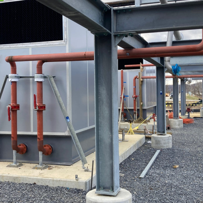 Pipework connecting to the generators.