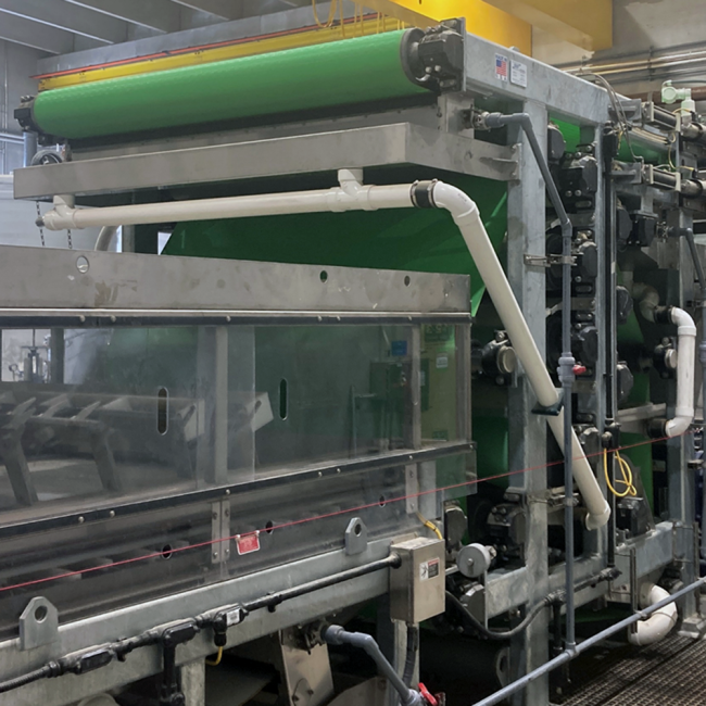The belts (green) were installed on the Belt Filter Presses in the Solids Building this month.