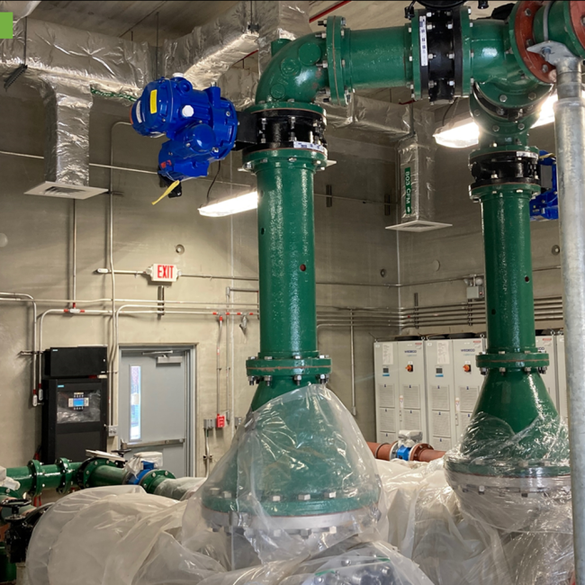 Piping out of the ultraviolet treatment reactors