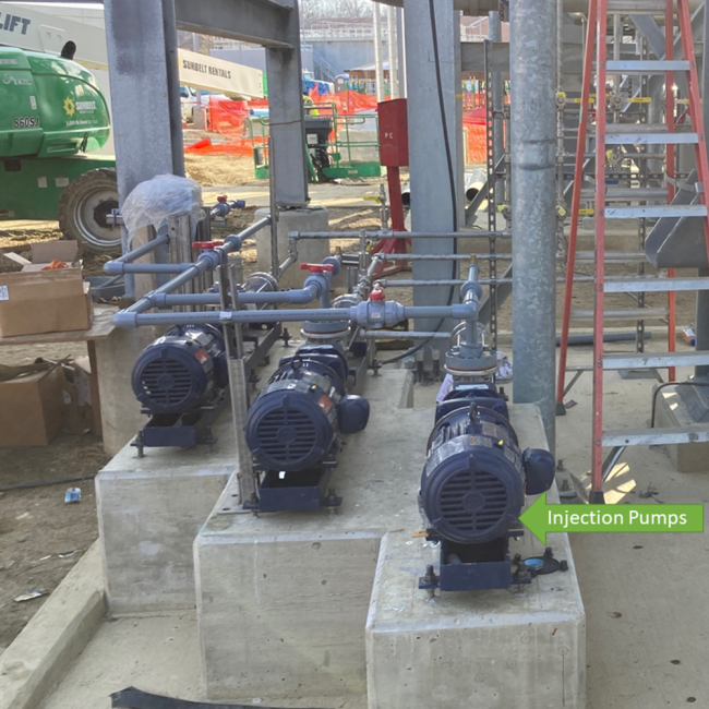 These injection pumps lubricate the pipes that transfer the sludge from the Cake Receiving Facility to the Cambi Process.