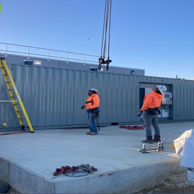 Container set in place that will house the first Boiler expected to be delivered soon.