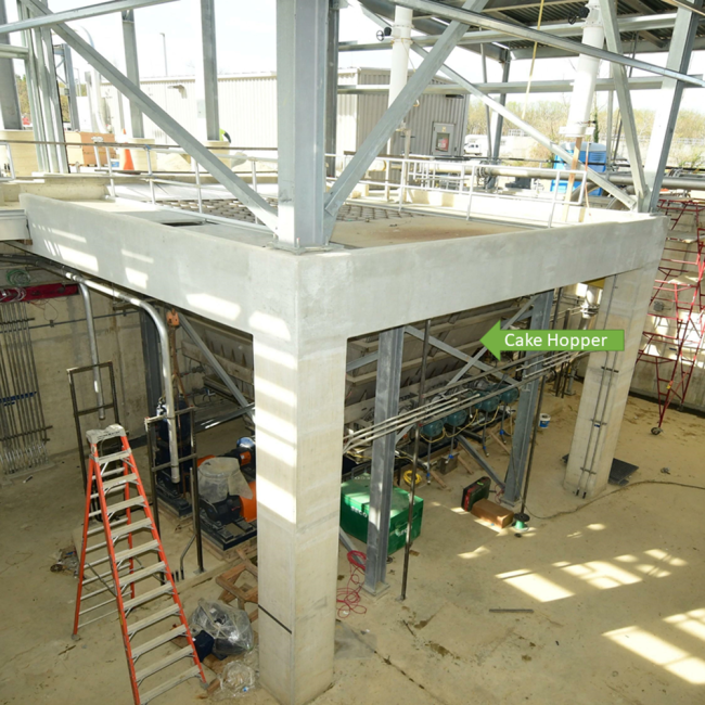 The Cake Hopper at the Cake Receiving Facility. 