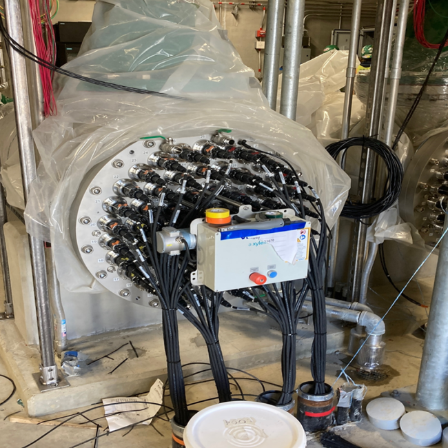 Cables that will provide power to the UV equipment in the disinfection process.