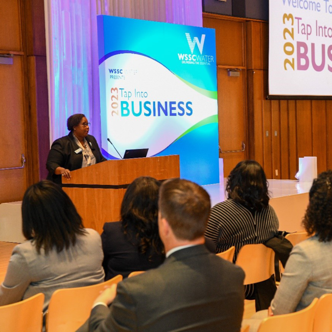 Regina Speed-Bost, Commission Vice Chair, giving closing remarks.