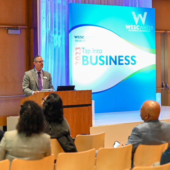 Mike Harmer, Chief Engineer, presenting WSSC Water’s Capital Improvement Program.