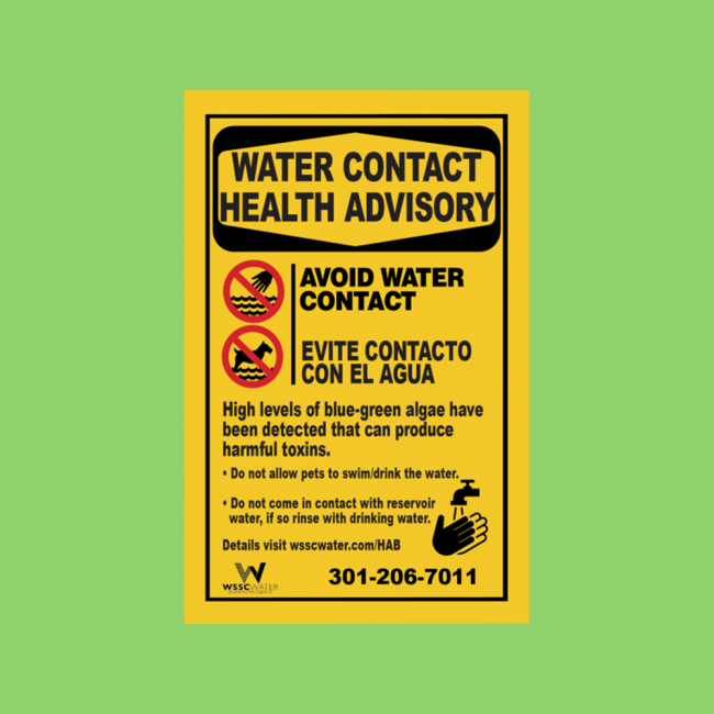 Algal blooms advisory sign