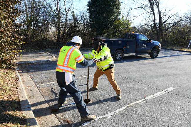 Team H2O turning a valve