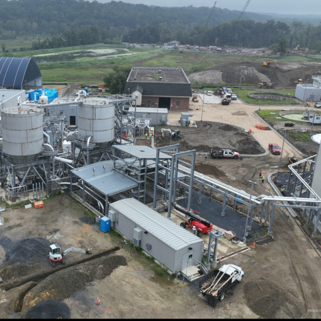 Utility work ongoing next to the Cake Receiving Facility.