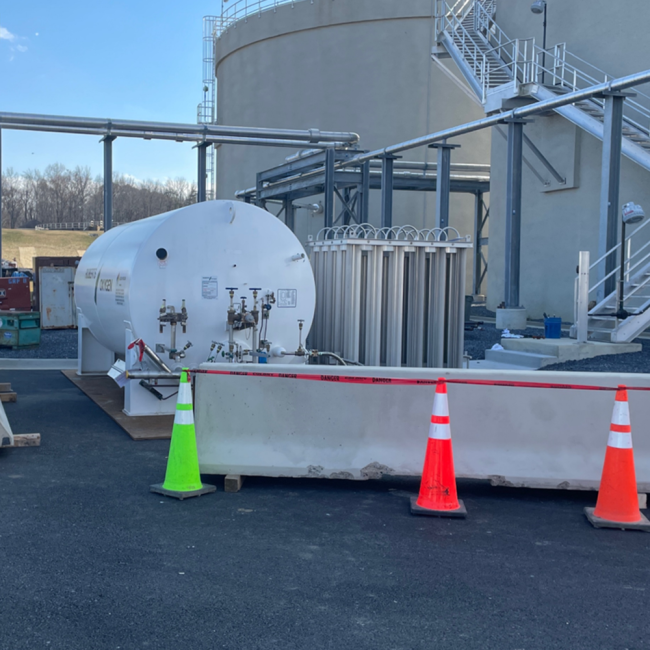Nitrogen tanks at the Anaerobic Digesters.