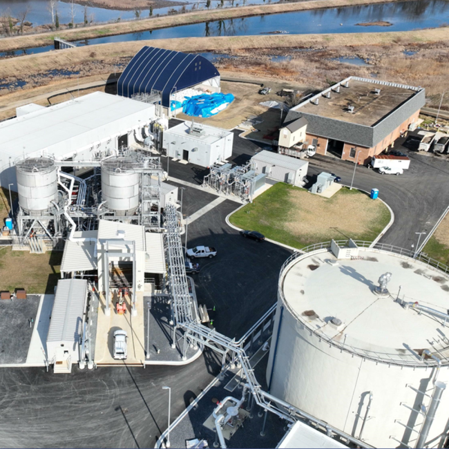 Aerial view of the Cake Receiving Facility.