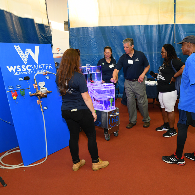 Demonstration of what happens to the water in toilet flushing