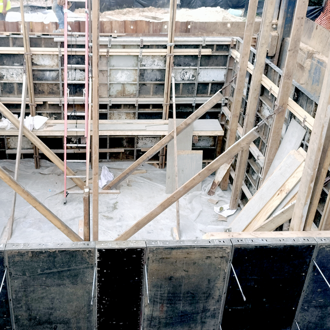 New altitude valve vault floor poured and setting up forms for the altitude valve vault walls.