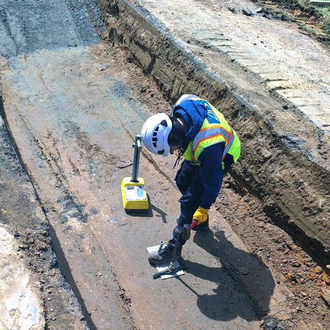 tamping down road for temporary restoration