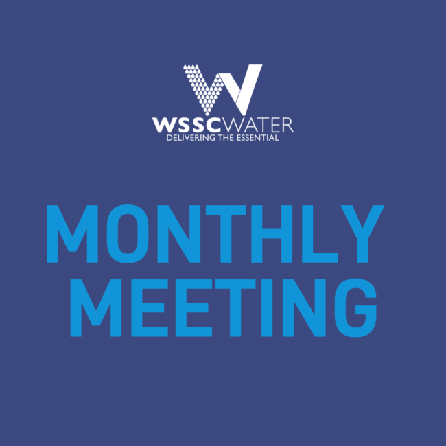 WSSC Water Monthly Meeting