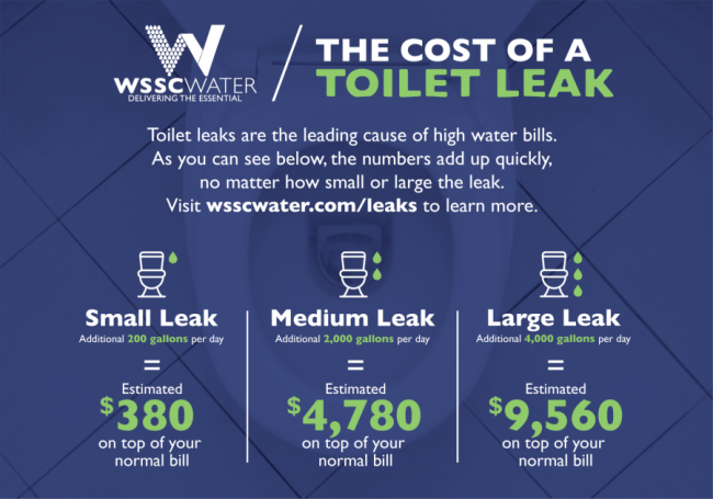 the coast of a toilet leak