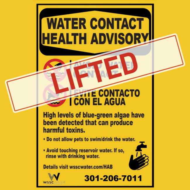 Water Contact Health Advisory Lifted