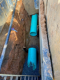 six feet of pipe left