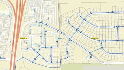 water main redundancy map displaying zone information of our water infrastructure