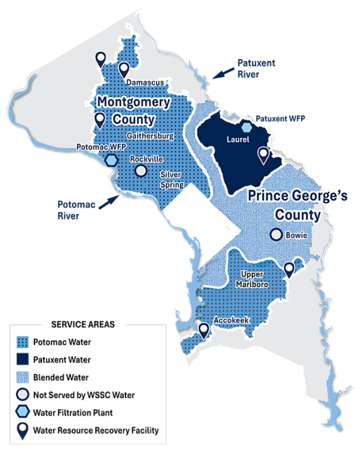 WSSC Water Service Area Map